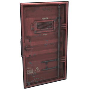 Red Armored Container Door