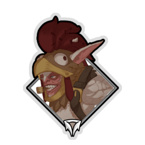 Gold Crownfall Sticker - Chicken Meepo