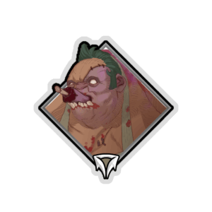 Gold Crownfall Sticker - Pudge (Eating)