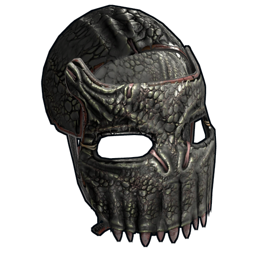 Black Alligator Metal Facemask